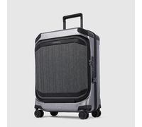 Piquadro PQ Light Premium 4-Rollen Laptop-Trolley, Koffer in Handgepäckgröße Grau/Schwarz