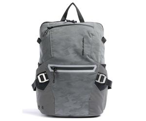 Piquadro PQ-Modular Laptoprucksack 15" aus rezykliertem antiviralen Stoff und RFID Blocker Camo Grigio