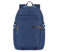 Piquadro PQ-RY Laptoprucksack für 15,6" aus Stoff und Leder Nachtblau