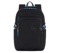 Piquadro PQ-RY Laptoprucksack für 15,6" aus Stoff und Leder Schwarz