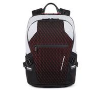 Piquadro PQ-Y Laptoprucksack mit zwei Fächern, 14" und Diebstahlsicherung grau/rot