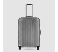 Piquadro PQLM Mittelgroßer Hartschalentrolley Schwarz/Leder