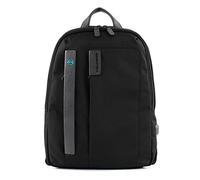PIQUADRO Pulse Laptop-Rucksack 14 oder 15,6 Zoll, Schwarz, 14, Leder und Stoff