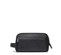 PIQUADRO - Reise-Kosmetiktasche - Strapazierfähiges Leder und Stoff - Schwarz - Für Damen und Herren