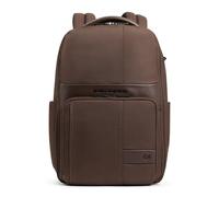 Piquadro Reiserucksack Herren mit Laptop-Fach 15,6" Mann Leder und Stoff braun