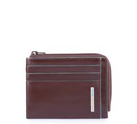 Piquadro Reißverschluss-Münzbeutel mit Kreditkartenfächern und RFID-Blocker Dunkelbraun - Farb-Varianten: Dunkel Braun