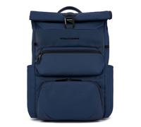 PIQUADRO, Roll-top Backpack für Computer und iPad® mit Fahrradhelmetriemen, sternum strap, Anti-Theft Kabel und RFID-Schutz, blau, blau