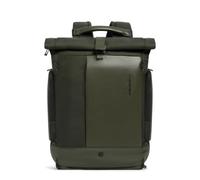 Piquadro - Roll-Top-Fahrradrucksack Laptop 15,6" - Herren - Grün | Leder und Gewebe, RFID-Betrugsschutz, Stoßschutz, Schuhfach, Brillenfach, Büro und Reise