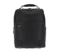 Piquadro-Rucksack für Laptop 15,6" Modus Special aus Leder-Unisex-Schwarz | Schloss, Trolley-Befestigung, Gepolsterte Schulterriemen, Organisierte Fächer, Business, Reise, Elegant und Professionell