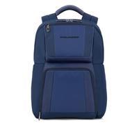 PIQUADRO Rucksack PC 14 Zoll aus Leder und Stoff, blau, Taglia unica, Italienisch