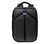 Expandierbarer Reiserucksack mit 17,3 PC-Fach aus Stoff und veganem Leder Piquadro, schwarz - Farb-Varianten: Schwarz