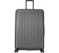 PIQUADRO Seeker Großer Trolley aus Polycarbonat und Leder mit Fassungsvermögen 98,00 l, EIN Fach, Grau, L, Seeker Trolley, groß, 4 Räder aus Polycarbonat_Leder, grau, L, Seeker Trolley, groß,