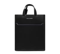 Piquadro Blue Square Schultertasche RFID Schutz Leder 30 cm Laptopfach schwarz