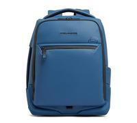 Piquadro Wasserfester Laptop Reiserucksack 15,6" Mann Stoff stahlblau