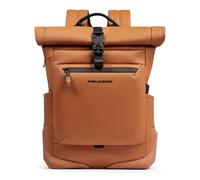 Piquadro Wasserfester Roll-top Laptop-Rucksack 15,6" Mann Stoff ziegelorange