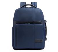 Piquadro Reiserucksack Wollem 47 cm aus Stoff und Leder Laptopfach 15,6" Blau
