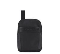 Piquadro Woody Umhängetasche aus rezykliertem Stoff und Leder Schwarz - Farb-Varianten: Schwarz