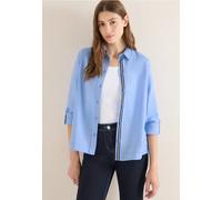 Langarmbluse CECIL, Damen, Gr. XL (44), fountain blau, Web, 100% Baumwolle, unifarben, normal normal, V-Ausschnitt, Bündchen, Blusen, aus reiner Baumwolle (58976005-XL) fountain blau