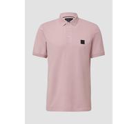 Piqué-Poloshirt aus Baumwollstretch mit Label-Patch S Rosa 2166732.4163.S