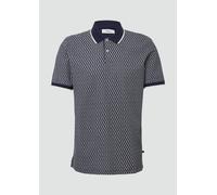 Piqué-Poloshirt mit Print und Kontrast-Details 3XL weiß|blau 2163487.58A0.3XL