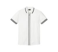 Poloshirt BONPRIX, Herren, Gr. 48/50 (M), weiß, Piqué, Obermaterial: 100% Baumwolle, kontrastfarbene Details, unifarben, regular fit hüftbedeckend, Rundhals, Rippbündchen kontrastfarben, Shirts Polosh