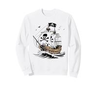 Pirat mit Totenkopf und gekreuzten Knochen Segel Sweatshirt