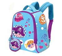 Piraten Kindergartenrucksack 25cm, Neopren, Kinderrucksack aus Neopren. Die Schulterriemen sind größenverstellbar und gepolstert. Mit Trinkflaschen-Halterung, KL83350, Kids Licensing