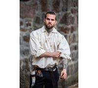 Piraten-Schnürhemd "Artur" mit Kragen Natur