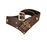 Piratengürtel aus Leder mit Schwerthalterung Wehrgehänge Jolly Roger