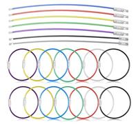 Piriuuo 14 Stück Schlüsselring Drahtseil, 15 x 1,5 cm Farbige Stahldraht Keychain mit Drehverschluss Edelstahl Drahtringe Bunt Schlüsselringe für Gepäckanhänger Schlüssel Anhänger