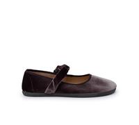 Pisamonas Barefoot-Mary Janes Samt Gerafftem Riemen Größe 41 Farbe Grau