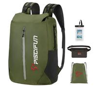 Piscifun Dry Bag Wasserdichter, schwimmender Trockenrucksack, leicht, wasserdicht, mit Hüfttasche und Handyhülle, für Kajakfahren, Camping, Strand, Bootfahren & Schwimmen, für Damen und Herren