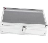 pistro Uhrenbox aus Aluminiumlegierung mit Deckel, Schmuckvitrine, Uhren-Organizer, Uhrenaufbewahrung, für Zuhause, Büro, Geschäft