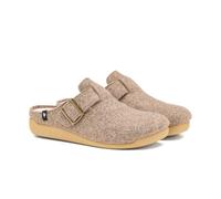 PITAS OSLO | Hausschuhe für Herren | Taupe 46 | Rutschfeste Hausschuhe | Kunstfellfutter | Komfortschuhe | Slipper | warm und leicht | Walkin-Schuhe pitas