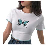 Pitashe Damen Tops Frauen 3D Schädel Printed Sommer Tank Tops, 2020 Damen Mode Sommer Herbst Frauen Damen Drucken Aus der Schulter Hemd Kurzarm Beiläufige Tops Bluse