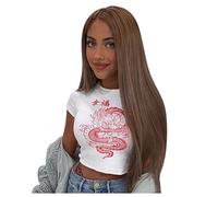 Pitashe Damen Tops Frauen 3D Schädel Printed Sommer Tank Tops, 2020 Damen Mode Sommer Herbst Frauen Damen Drucken Aus der Schulter Hemd Kurzarm Beiläufige Tops Bluse