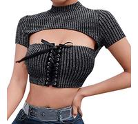 Pitashe Damen Tops Frauen 3D Schädel Printed Sommer Tank Tops, 2020 Damen Mode Sommer Herbst Frauen Damen Drucken Aus der Schulter Hemd Kurzarm Beiläufige Tops Bluse