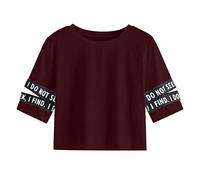 Pitashe Damen Tops Freizeit Süß Rundhals Kurzarm Alphabet Drucken Damen Sommer Crop Top Weste T-Shirt Baumwolle Tank Top Party Oberteile Bluse Camisole Hemd Bekleidung Vest Bauchfrei Tunika Shirt Tops