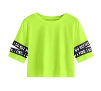Pitashe Damen Tops Freizeit Süß Rundhals Kurzarm Alphabet Drucken Damen Sommer Crop Top Weste T-Shirt Baumwolle Tank Top Party Oberteile Bluse Camisole Hemd Bekleidung Vest Bauchfrei Tunika Shirt Tops