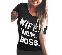 Pitashe Damen Tops Mode Kurzarm Bequem Wife MOM BOSS Alphabet Drucken Damen Sommer T-Shirt Crop Top Weste Tank Top Party Oberteile Bluse Camisole Hemd Bekleidung Vest Bauchfrei Tunika Clubwear Shirts