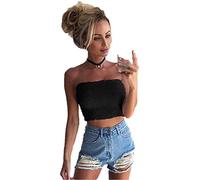 Pitashe Damen Tops Sexy Einzigartig Drache Stickerei Sling Ärmellos Crop Tops Shirt Sommer Tank Top Party Oberteile Bluse Weste Casual Vest Bauchfrei Tunika Trägertop Camisole Clubwear T-Shirt Schwarz