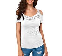 Pitashe Damen Tops Sexy Trägerlos Kurzarm Rundhals Damen Sommer T-Shirt Baumwolle Tank Top Mode Party Oberteile Bluse Camisole Hemd Bekleidung Vest Bauchfrei Tunika Shirt Crop Top Weste Clubwear Top