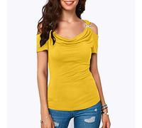 Pitashe Damen Tops Sexy Trägerlos Kurzarm Rundhals Damen Sommer T-Shirt Baumwolle Tank Top Mode Party Oberteile Bluse Camisole Hemd Bekleidung Vest Bauchfrei Tunika Shirt Crop Top Weste Clubwear Top