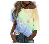 Pitashe Damen Tops Sommer Damen Kurzarm Bluse Lose Spitze Patchwork Cut Out Tops T-Shirt Tunika Einfarbig Neckholder Oberteile Perspektive Top Hemd Streetwear Hemd Streetwear Tee Shirt