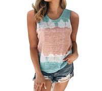 Pitashe Damen Tops Tank Tops Schlinge Oberteile Tops Frauen T-Shirt Bluse, Mode Beiläufig Weste Damen Sommer Lose geknitterte Rundhals T-Shirt Einfarbig Ärmellos Übergröße Weste Tanktops
