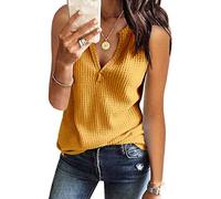 Pitashe Shirts Damen, Mode Einfarbig V-Neck Ärmellos Stricken Tank Tops Freizeit T-Shirt Crop Tops Frauen Sommer Weste Hemd Bluse Schön Unregelmäßigkeit Unterhemd Sexy Shirts Top Pulli Damen Oberteile