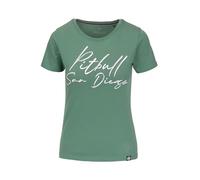 PITBULL Damen Baumwolle T-Shirt mit einem dezenten Aufdruck auf der Vorderseite Tshirt Kurzarm Bluse mit Rundhalsausschnitt für Frauen Pit Bull West Coast SD Tshirts San Diego