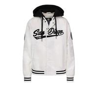 PITBULL Damen College Bomberjacke ANGELA SAN DIEGO mit Kapuze - Übergangsjacke im Baseball Stil, Regular Fit, leichte Jacke mit Druckknöpfen