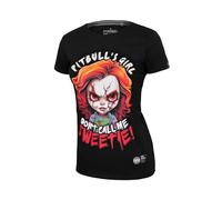 PITBULL Damen T-Shirt aus Baumwolle Tshirt Kurzarm Bluse mit Rundhalsausschnitt für Frauen Pit Bull West Coast Sweetie-Chu Tshirts mit einem Puppenaufdruck S