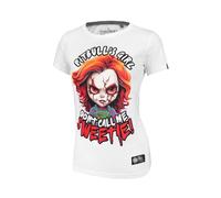 PITBULL Damen T-Shirt aus Baumwolle Tshirt Kurzarm Bluse mit Rundhalsausschnitt für Frauen Pit Bull West Coast Sweetie-Chu Tshirts mit einem Puppenaufdruck L